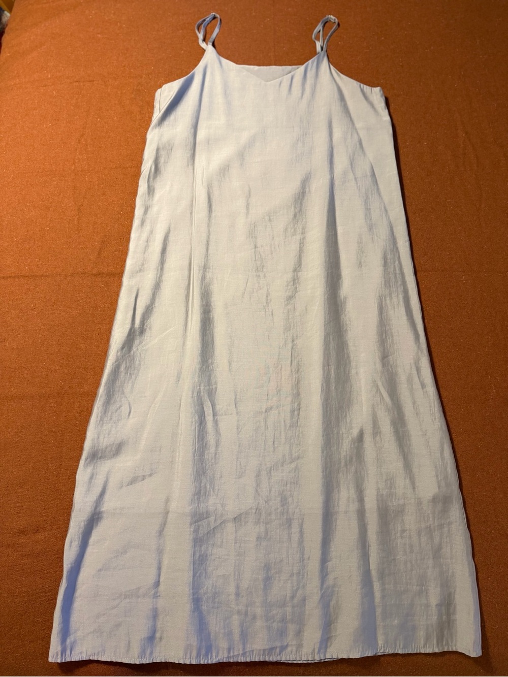 Steel Grey Slip Dress with Spaghetti Straps - Picture 4 of 15